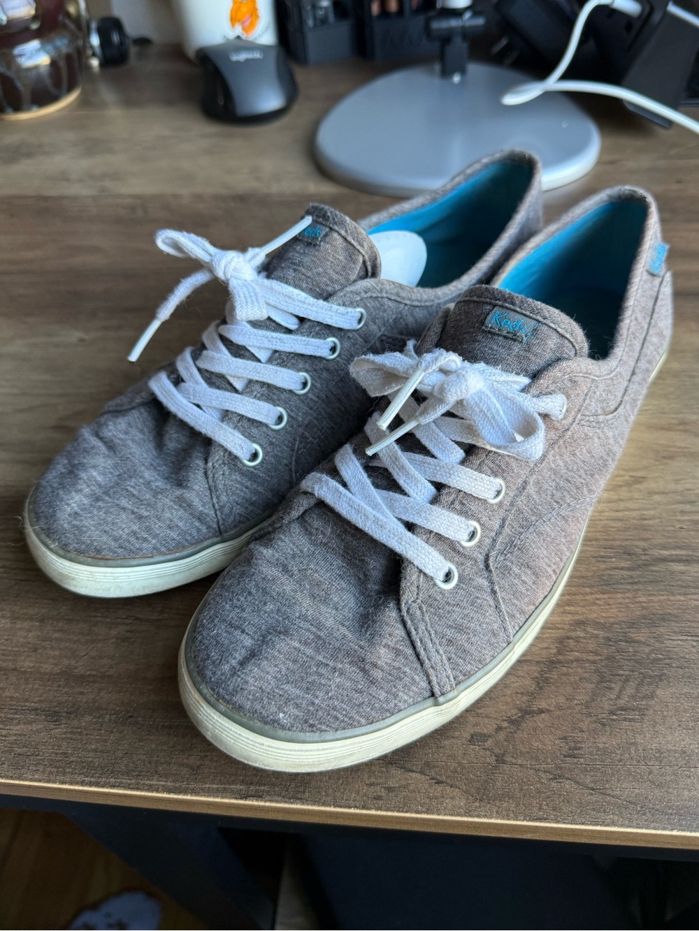 Keds Brown Canvas Lace-Up Sneakers with White Laces